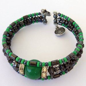 Green Natural Stone Watch Bracelet Hand Made NEW